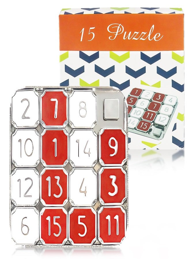 rytopt Slide Puzzle, Number Puzzle for Adult, Red and White Number Sliding Educational Learning Games - Image 1